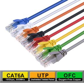 UTP CAT6A OFC network cable 0.3M~50M Length optional RJ45 Male to Male CRJ6A-002-OC CRJ6A-005-OC CRJ6A-01-OC CRJ6A-02-OC CRJ6A-03-OC CRJ6A-05-OC CRJ6A-10-OC CRJ6A-15-OC CRJ6A-20-OC CRJ6A-30-OC